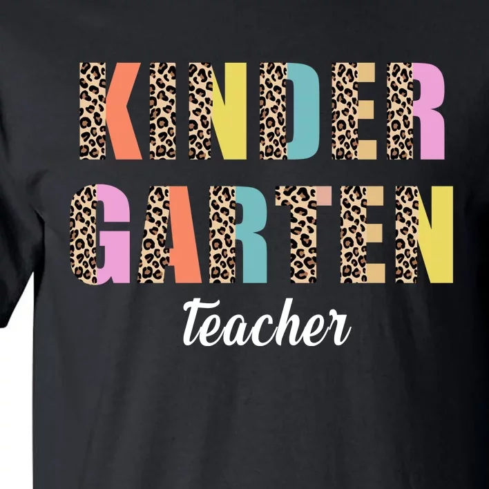 Kinder Garten Teacher Leopard Logo Tall T-Shirt