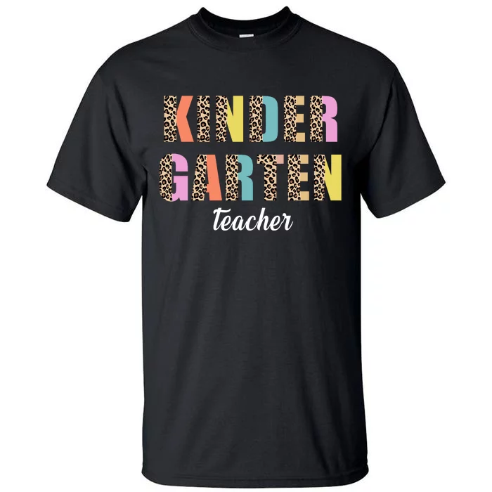 Kinder Garten Teacher Leopard Logo Tall T-Shirt