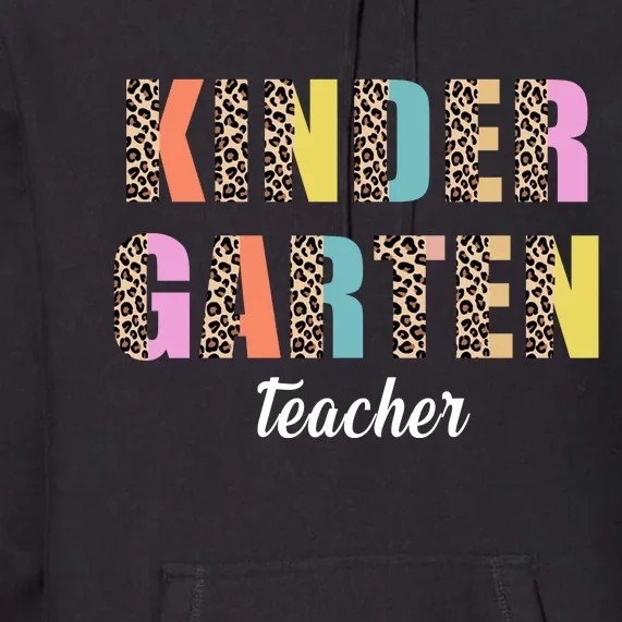 Kinder Garten Teacher Leopard Logo Premium Hoodie