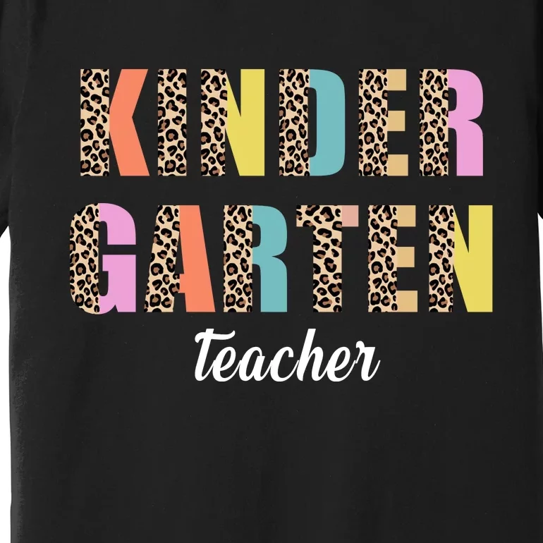 Kinder Garten Teacher Leopard Logo Premium T-Shirt