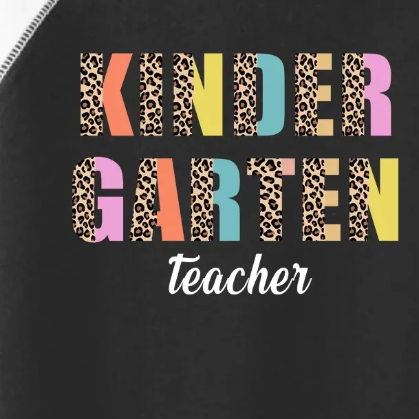 Kinder Garten Teacher Leopard Logo Toddler Fine Jersey T-Shirt