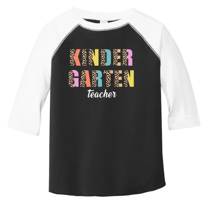 Kinder Garten Teacher Leopard Logo Toddler Fine Jersey T-Shirt