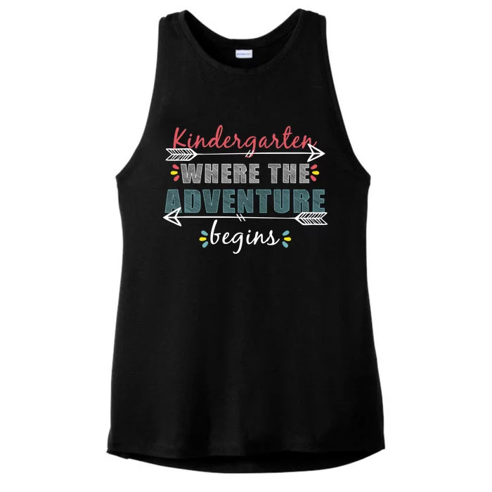 Kindergarten Back To School Adventure Ladies Tri-Blend Wicking Tank