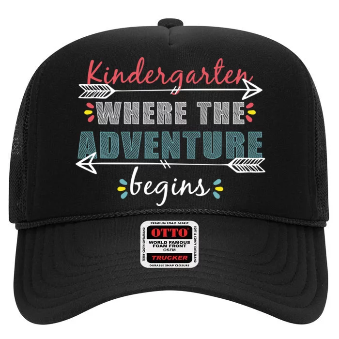 Kindergarten Back To School Adventure High Crown Mesh Trucker Hat