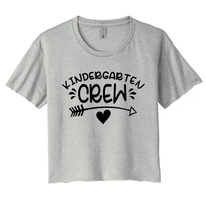 Kindergarten Crew Arrow Hear Simple Logo Women's Crop Top Tee