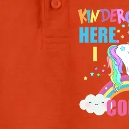 Kindergarten Here I Come Magical Unicorn Dry Zone Grid Performance Polo