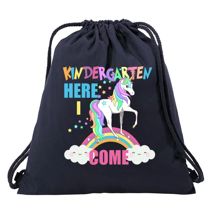 Kindergarten Here I Come Magical Unicorn Drawstring Bag