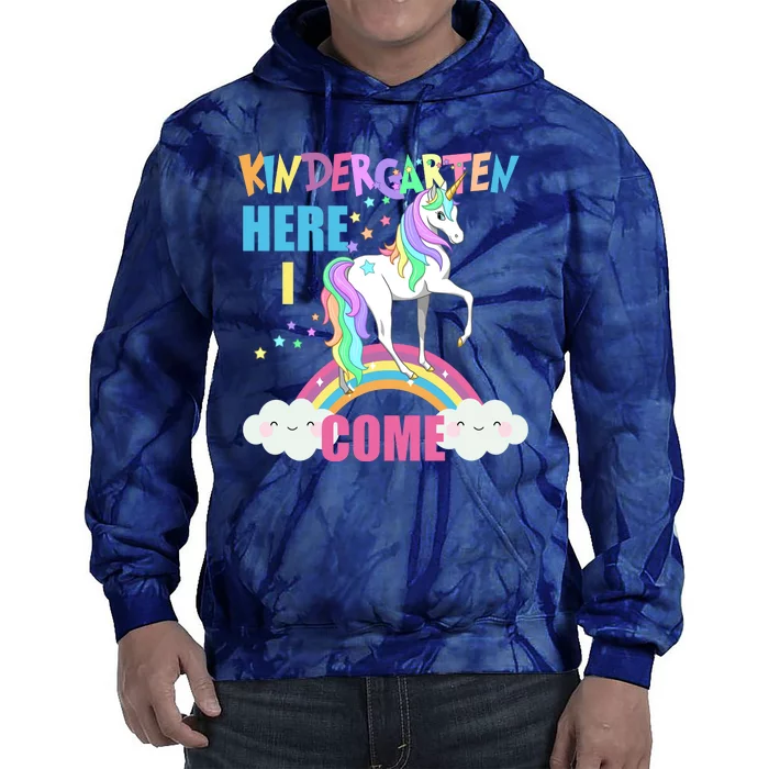 Kindergarten Here I Come Magical Unicorn Tie Dye Hoodie