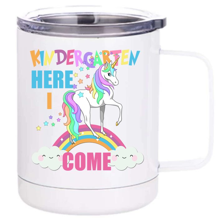 Kindergarten Here I Come Magical Unicorn Front & Back 12oz Stainless Steel Tumbler Cup