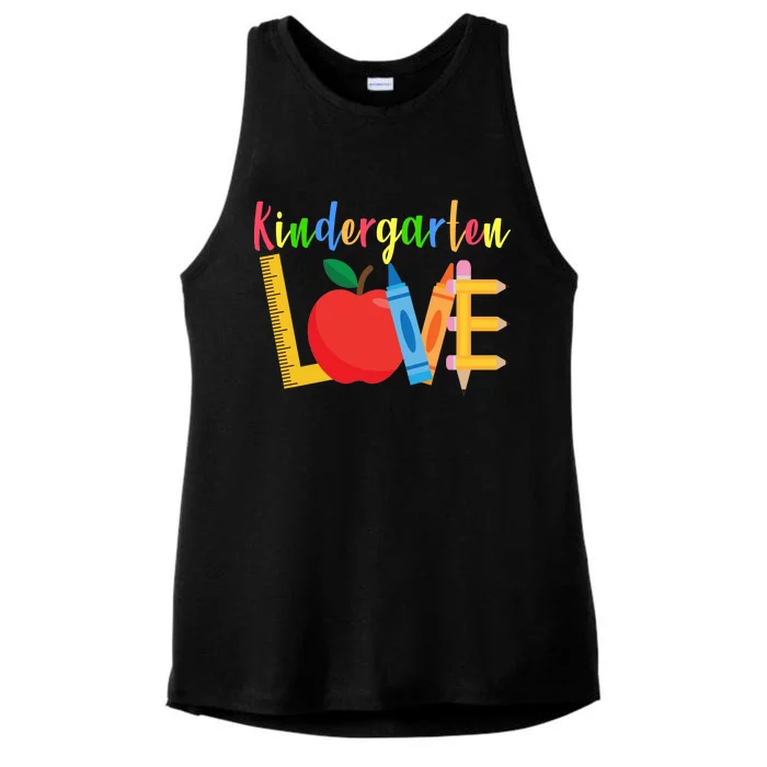 Kindergarten Love Ladies Tri-Blend Wicking Tank