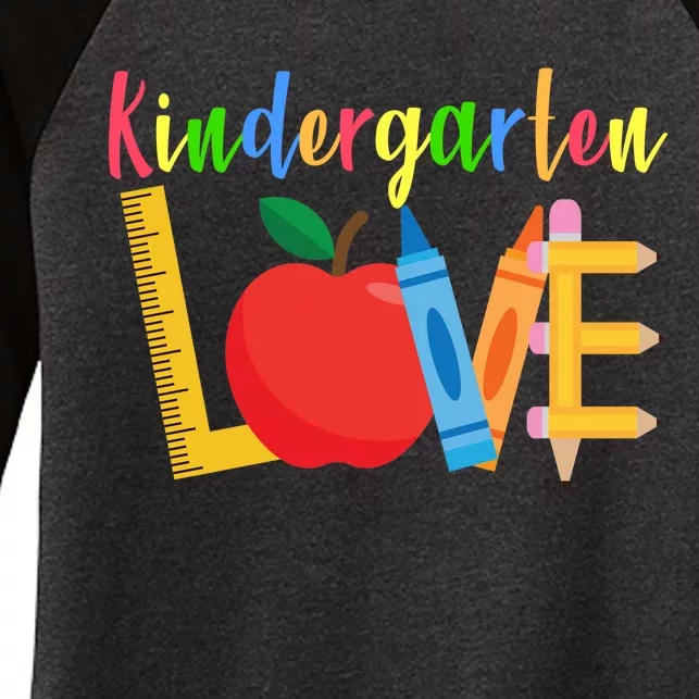 Kindergarten Love Women's Tri-Blend 3/4-Sleeve Raglan Shirt