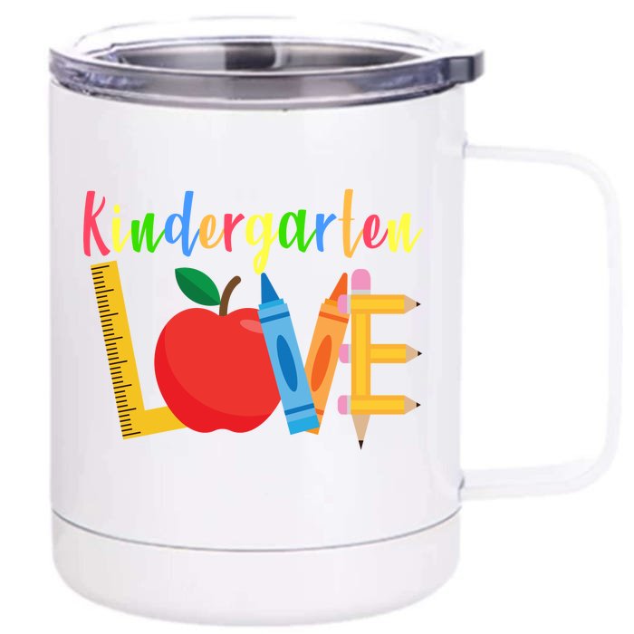 Kindergarten Love Front & Back 12oz Stainless Steel Tumbler Cup