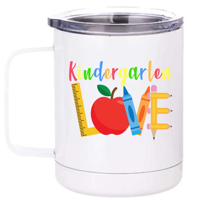 Kindergarten Love Front & Back 12oz Stainless Steel Tumbler Cup