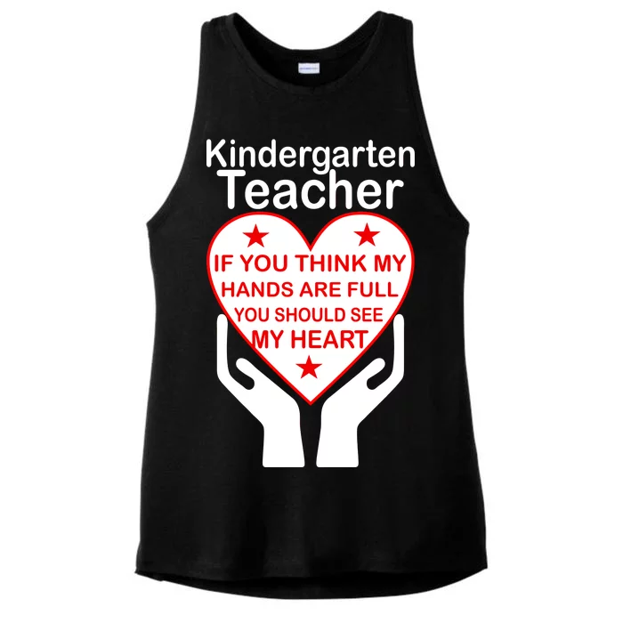 Kindergarten Teacher See My Heart Ladies Tri-Blend Wicking Tank