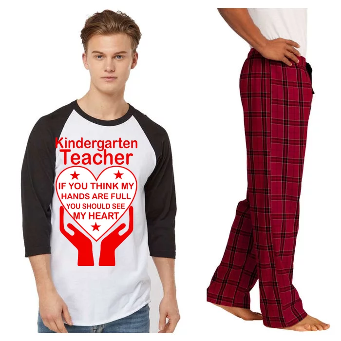 Kindergarten Teacher See My Heart Raglan Sleeve Pajama Set