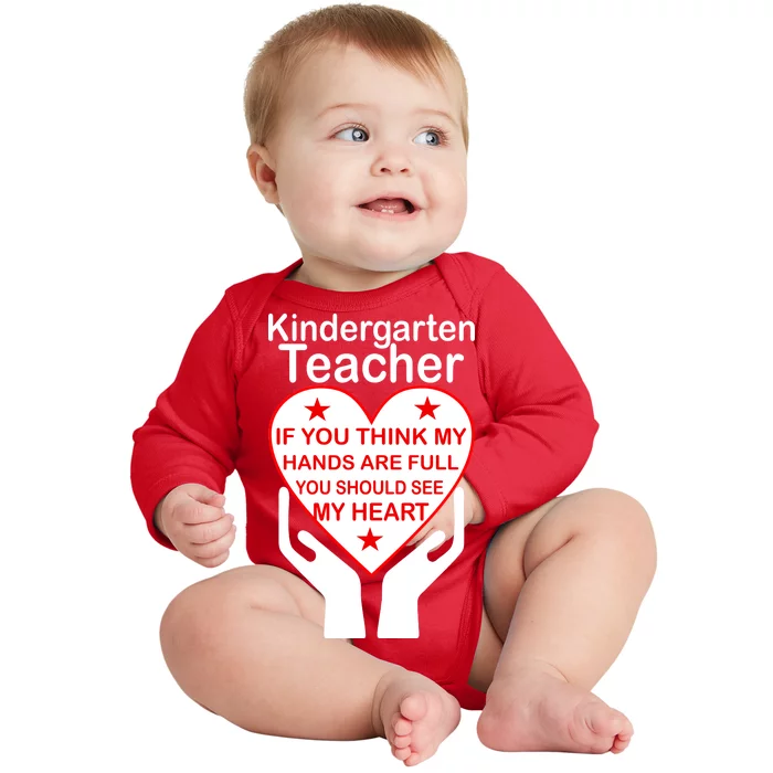 Kindergarten Teacher See My Heart Baby Long Sleeve Bodysuit