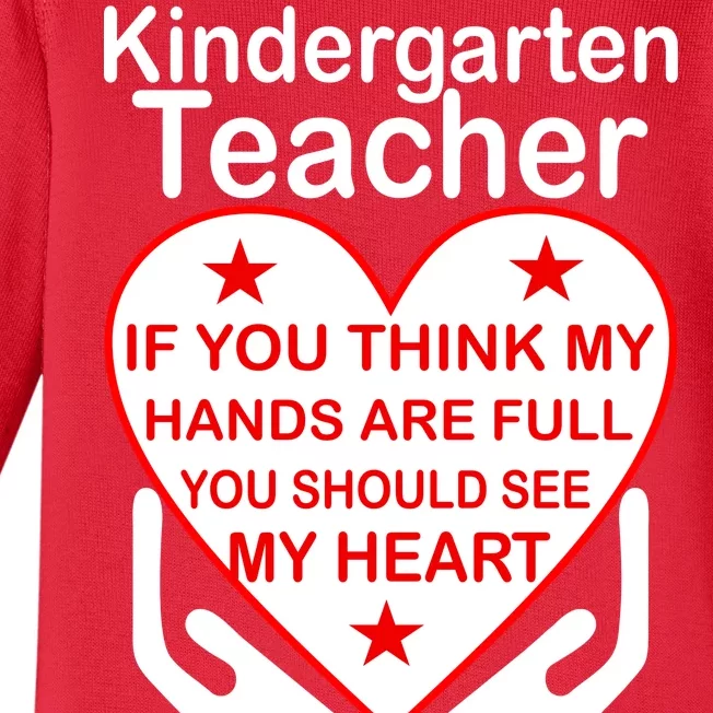 Kindergarten Teacher See My Heart Baby Long Sleeve Bodysuit