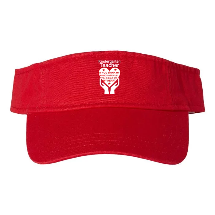 Kindergarten Teacher See My Heart Valucap Bio-Washed Visor