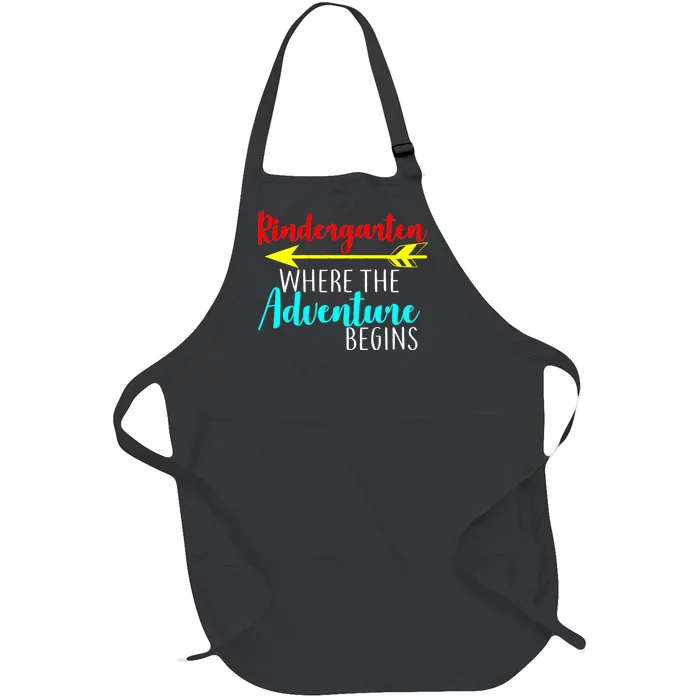 Kindergarten Where The Adventure Begins Full-Length Apron With Pocket