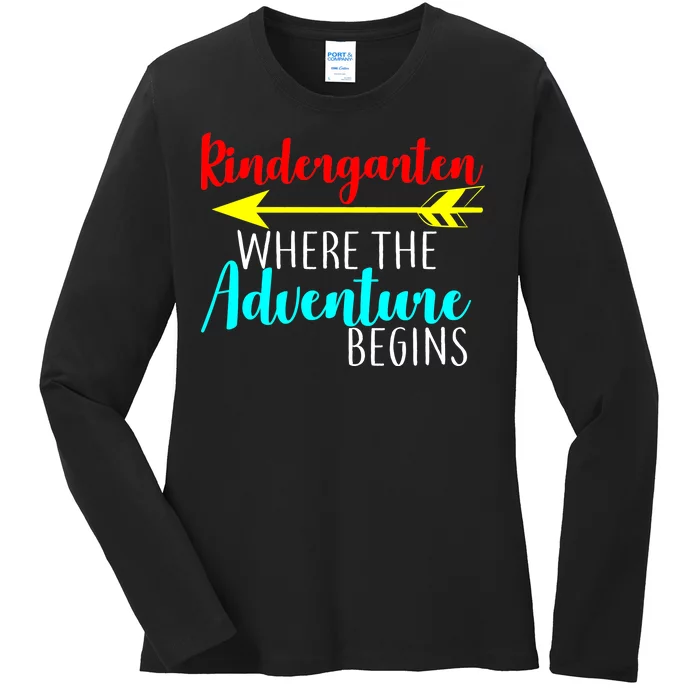 Kindergarten Where The Adventure Begins Ladies Long Sleeve Shirt