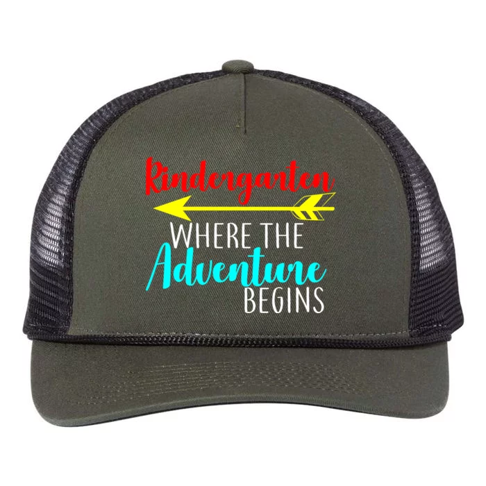 Kindergarten Where The Adventure Begins Retro Rope Trucker Hat Cap