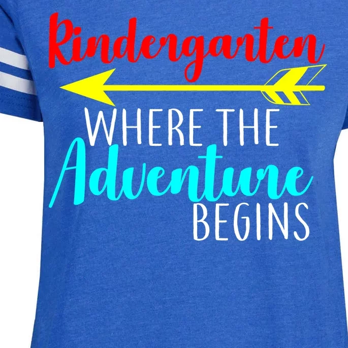 Kindergarten Where The Adventure Begins Enza Ladies Jersey Football T-Shirt