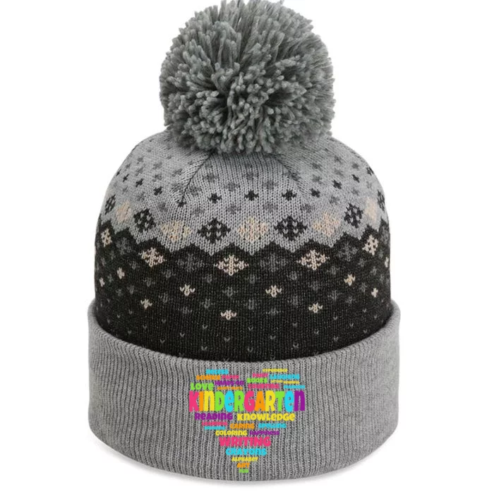 Kindergarten Word Marks Heart The Baniff Cuffed Pom Beanie