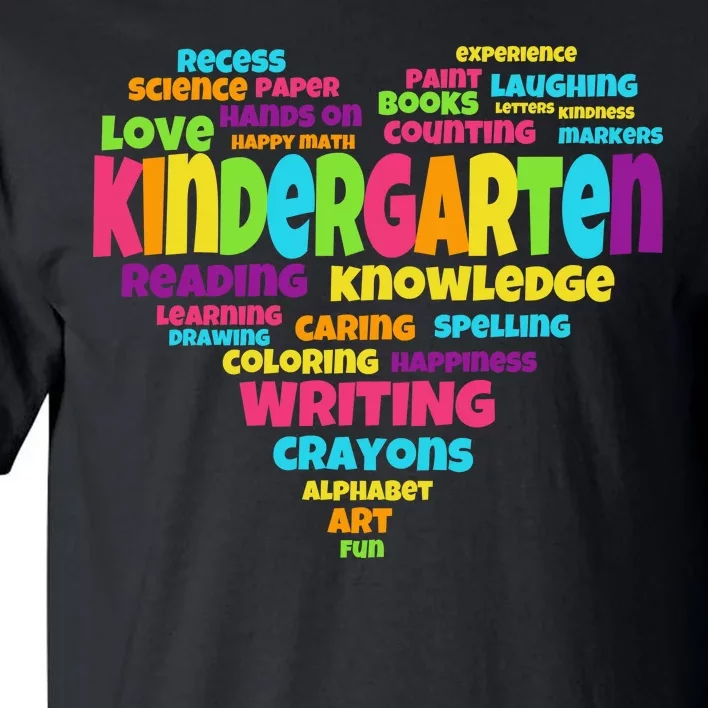 Kindergarten Word Marks Heart Tall T-Shirt