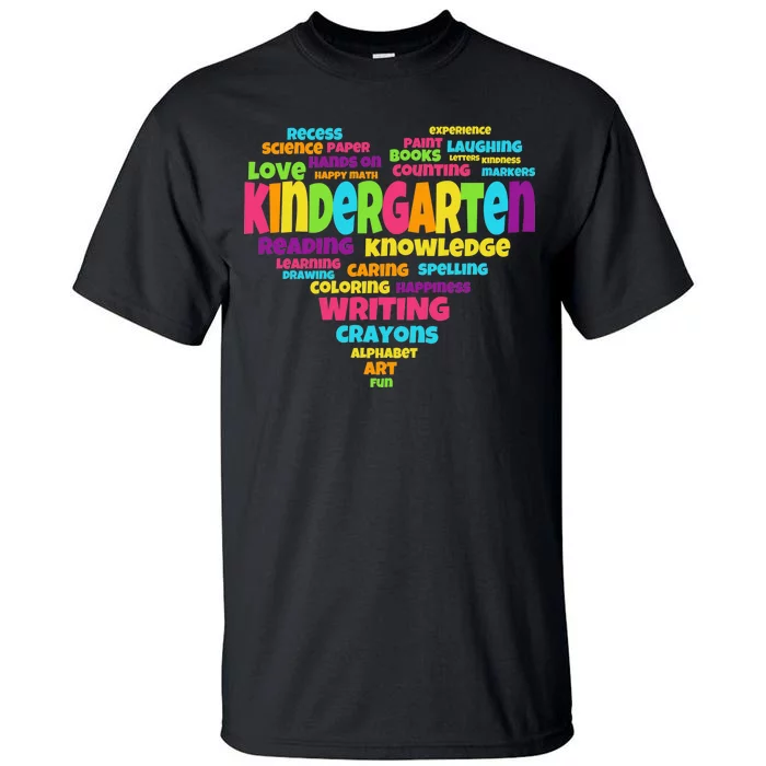 Kindergarten Word Marks Heart Tall T-Shirt