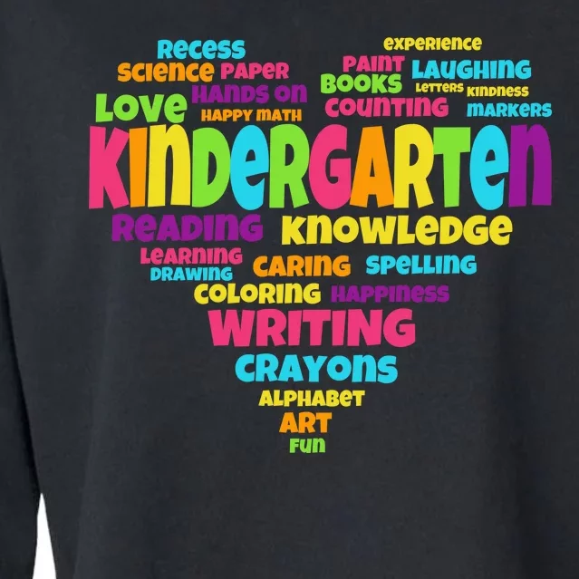 Kindergarten Word Marks Heart Cropped Pullover Crew