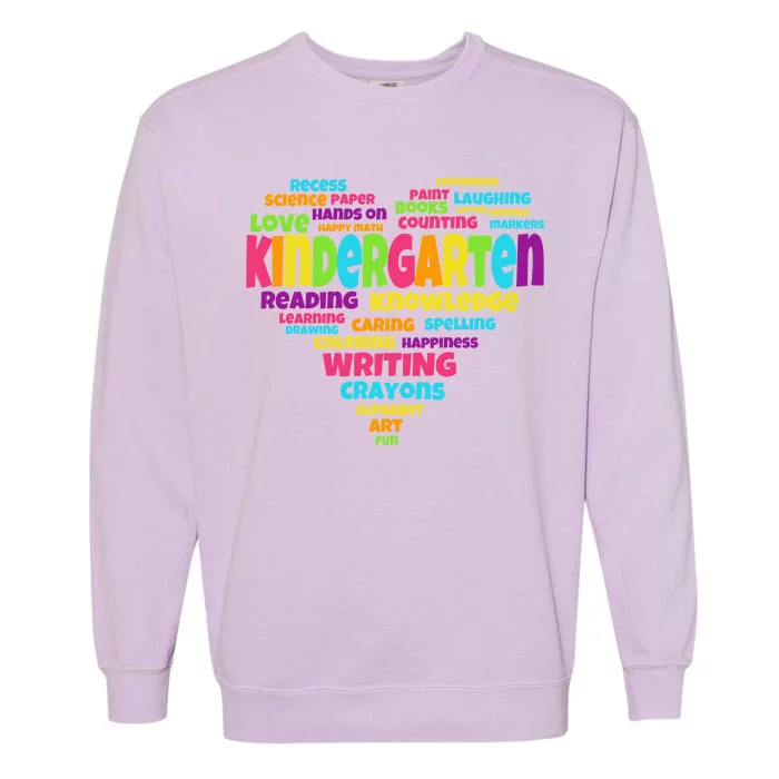 Kindergarten Word Marks Heart Garment-Dyed Sweatshirt