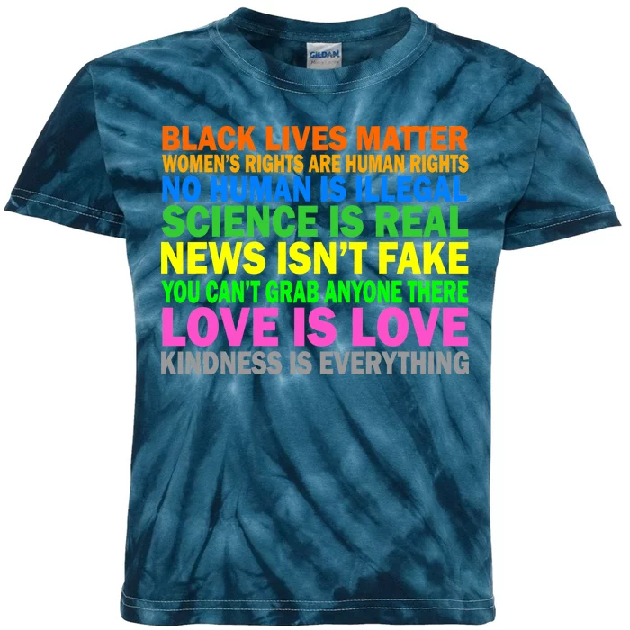 Kindness Is Everything Love Is Love Kids Tie-Dye T-Shirt