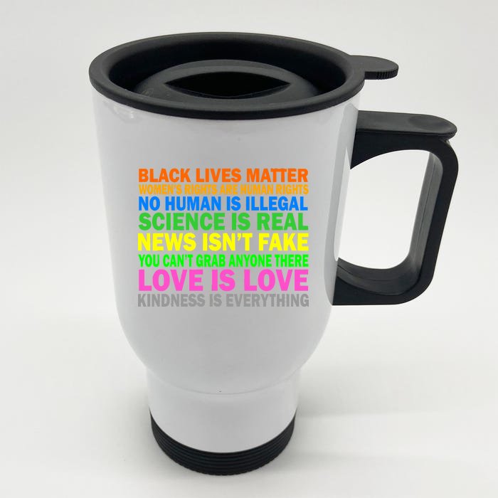 Kindness Is Everything Love Is Love Front & Back Stainless Steel Travel Mug