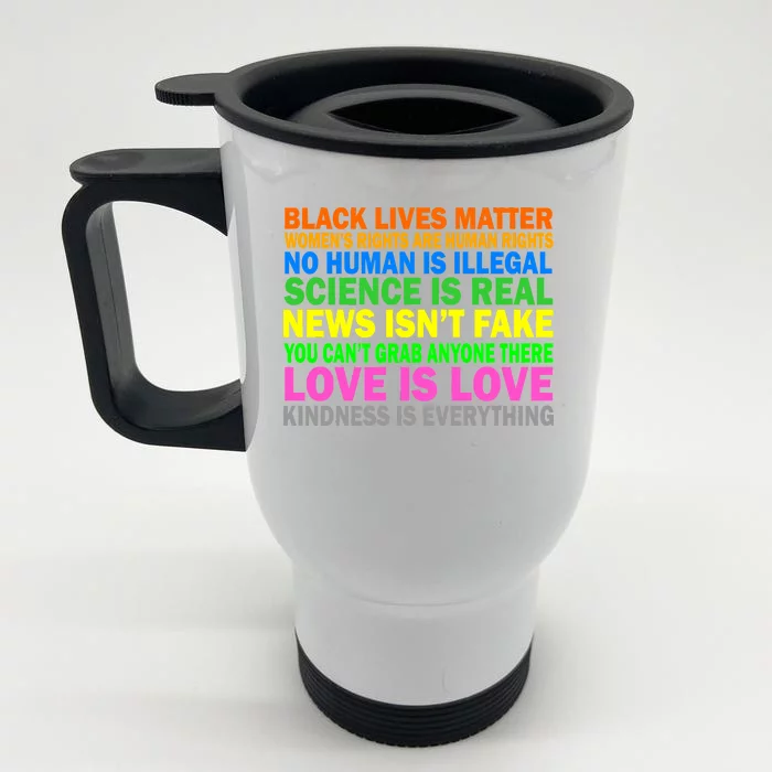 Kindness Is Everything Love Is Love Front & Back Stainless Steel Travel Mug