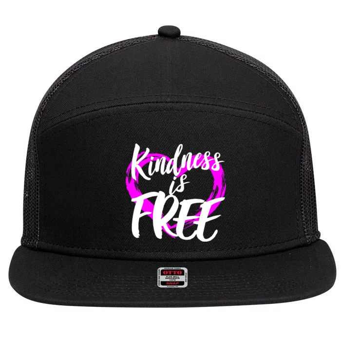 Kindness Is Free 7 Panel Mesh Trucker Snapback Hat