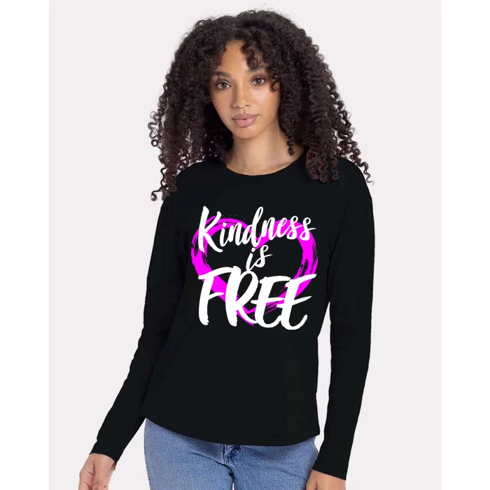 Kindness Is Free Womens Cotton Relaxed Long Sleeve T-Shirt