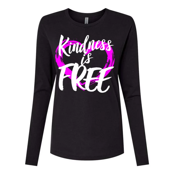 Kindness Is Free Womens Cotton Relaxed Long Sleeve T-Shirt