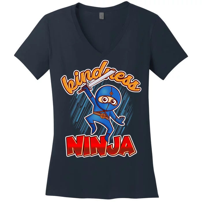 Kindness Ninja Women's V-Neck T-Shirt