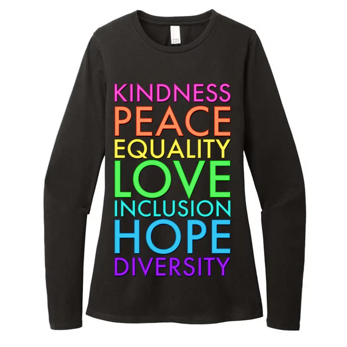 Kindness Peace Equality Love Hope Diversity Womens CVC Long Sleeve Shirt