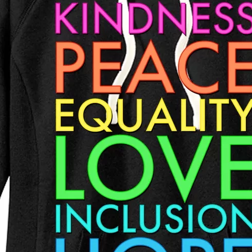 Kindness Peace Equality Love Hope Diversity Women's Fleece Hoodie