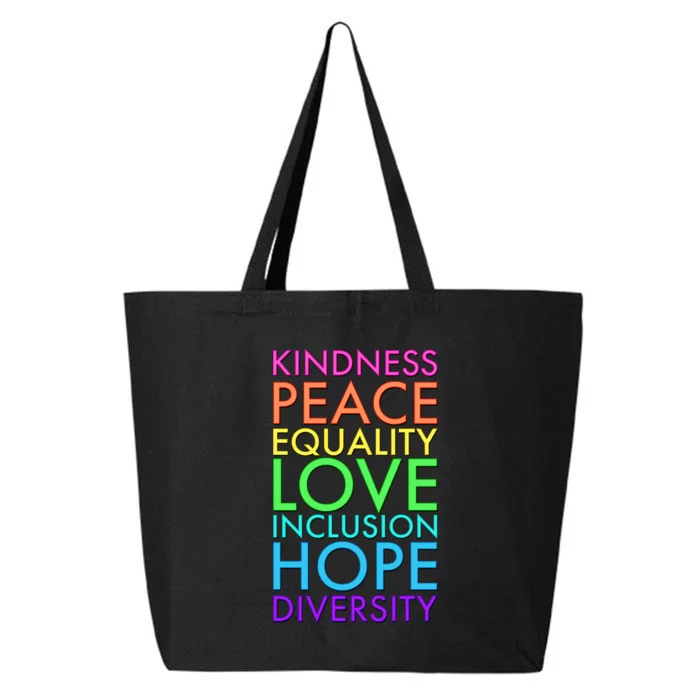 Kindness Peace Equality Love Hope Diversity 25L Jumbo Tote