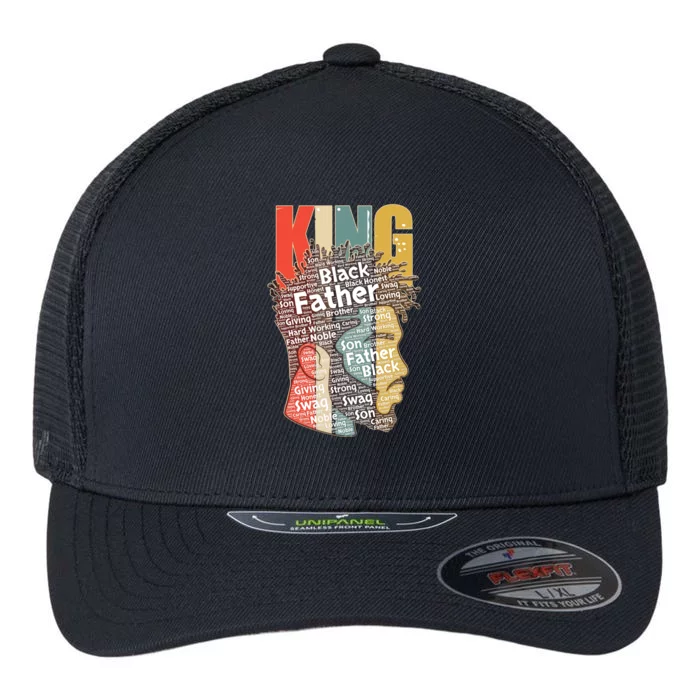 King African American Black Father Flexfit Unipanel Trucker Cap