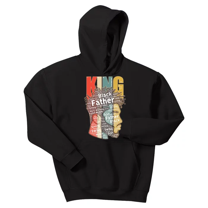 King African American Black Father Kids Hoodie