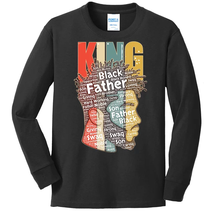 King African American Black Father Kids Long Sleeve Shirt