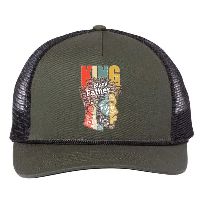 King African American Black Father Retro Rope Trucker Hat Cap