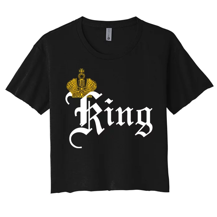 King Crown Old English Logo Women's Crop Top Tee