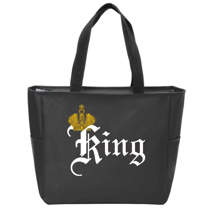 King Crown Old English Logo Zip Tote Bag