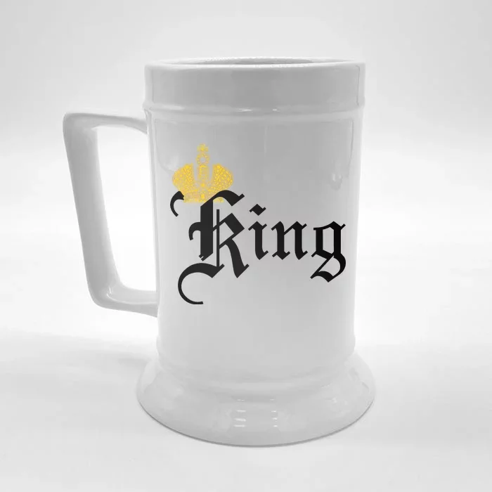 King Crown Old English Logo Front & Back Beer Stein