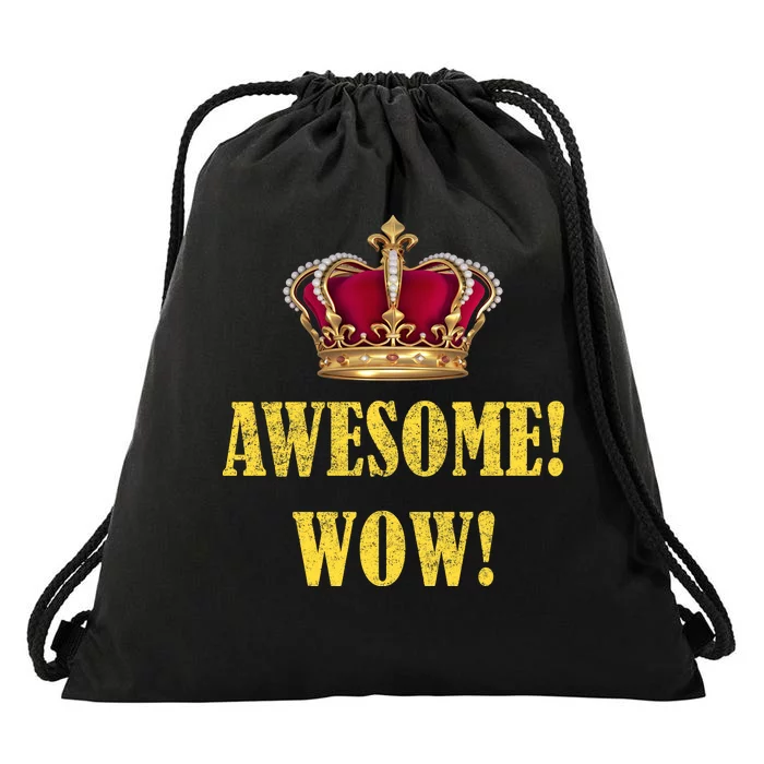 King George Awesome Wow Found Father Hamilton Drawstring Bag