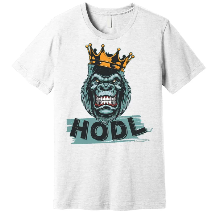 King Gorilla Apes HODL Wall Street Stock Market Premium T-Shirt